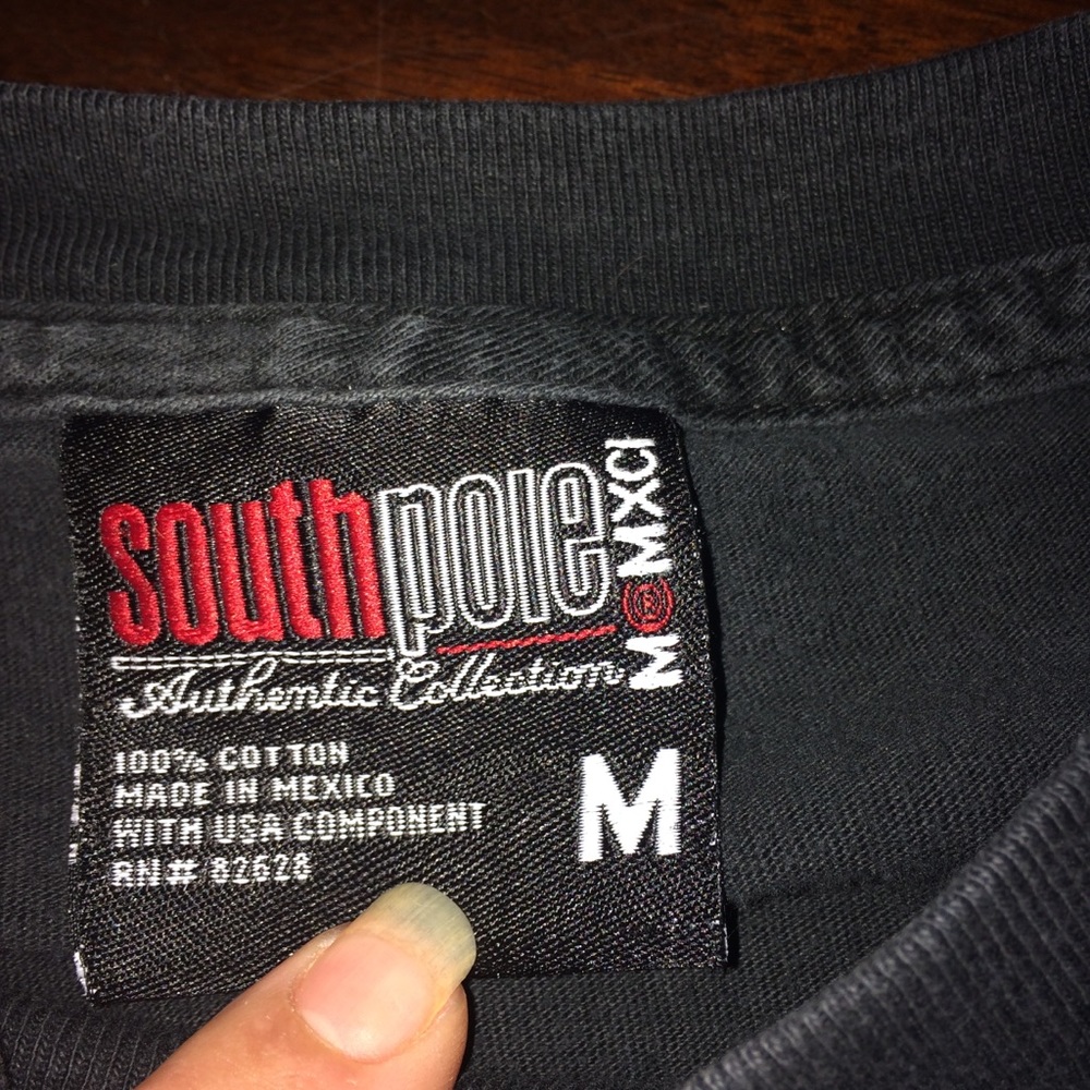 South Pole m t shirt black with white design - Picture 6 of 6